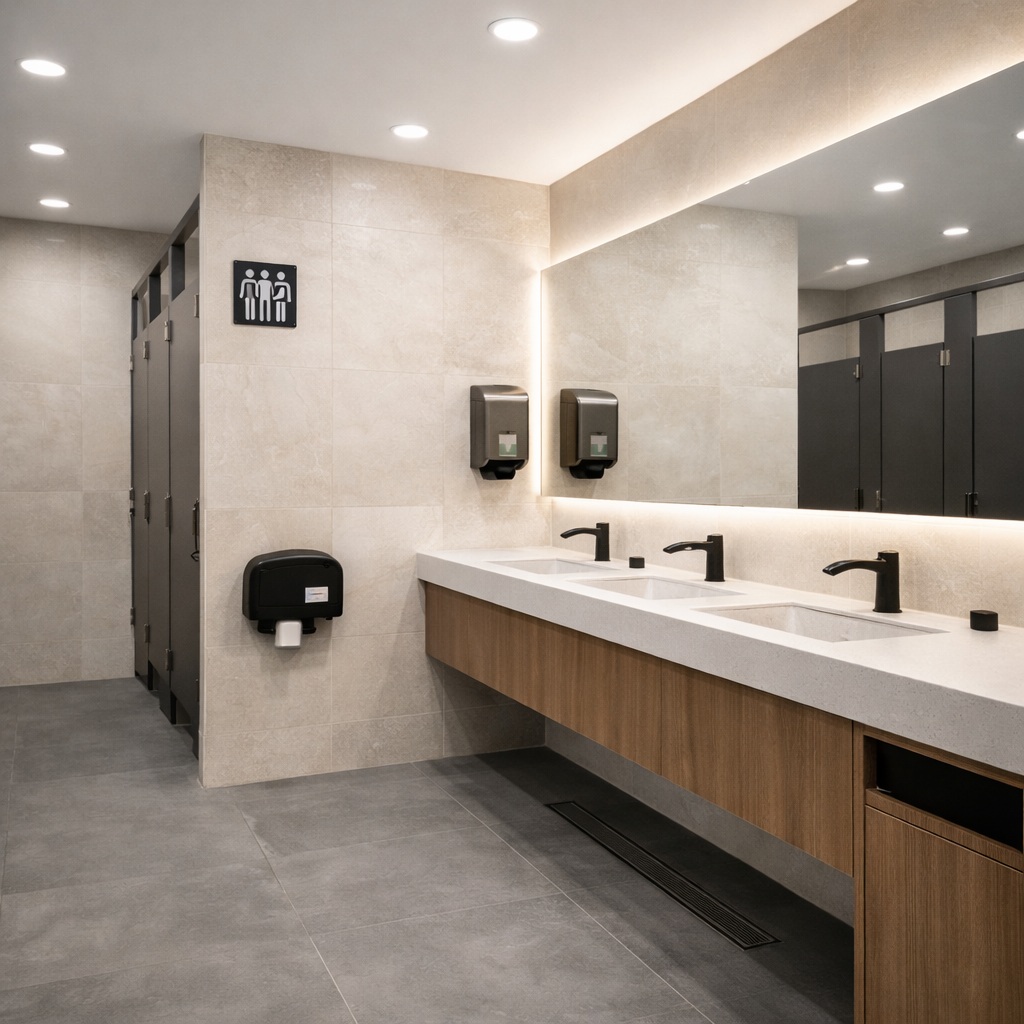 Touchless faucet package for technology park restrooms